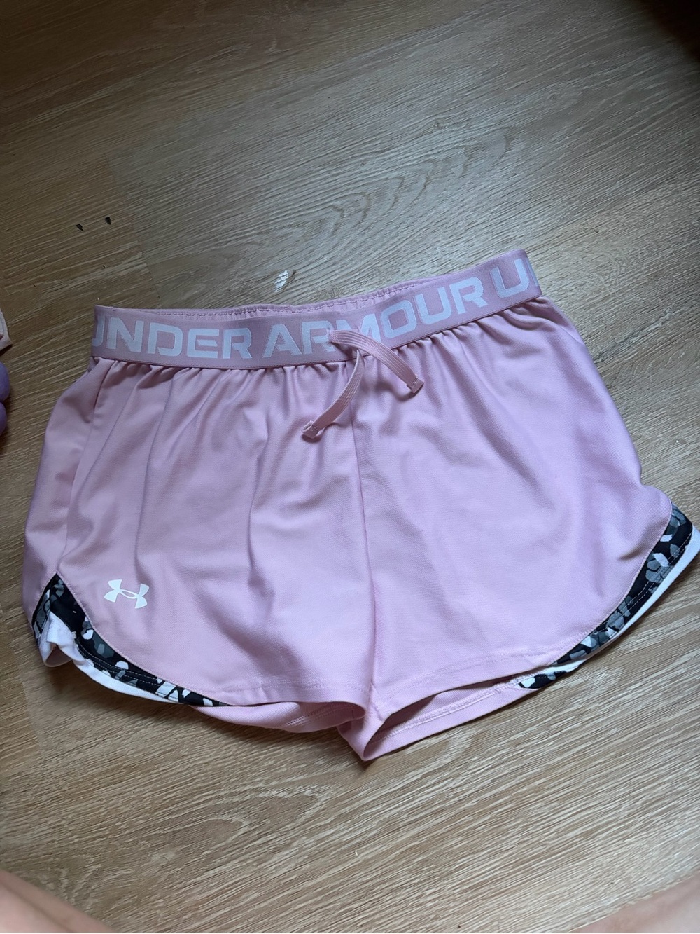 Under Armour Light Pink Logo Waistband Athletic Shorts